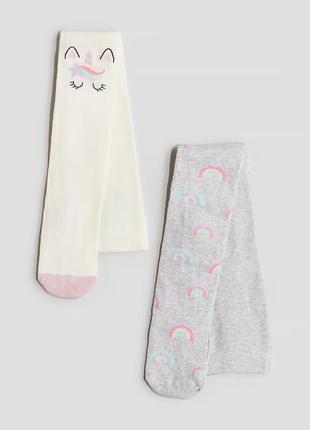 Колготи для дівчинки від h&m ріст 134-140 уп 2 шт