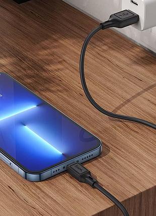 Дата кабель hoco x90 cool silicone usb to lightning (1m) black 5