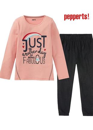 6-8 лет пижама для девочки деми домашняя одежда хлопок реглан лонгслив штаны для дома пижамные