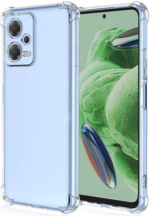 Tpu чохол getman ease logo посилені кути full camera для xiaomi poco x5 5g / redmi note 12 5g безбарвний (прозорий)