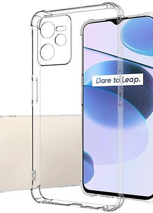 Tpu чохол getman ease logo посилені кути full camera для realme c35 безбарвний (прозорий)