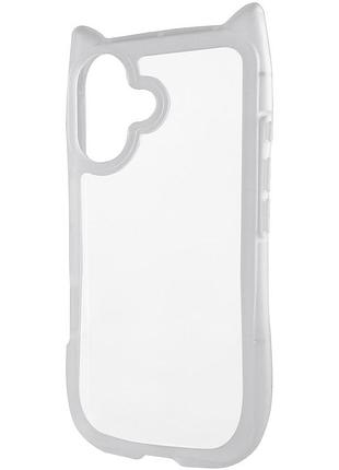 Чехол tpu cat для apple iphone 16 plus (6.7") transparent