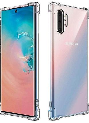 Tpu чехол getman ease logo усиленные углы для samsung galaxy note 10 plus бесцветный (прозрачный)