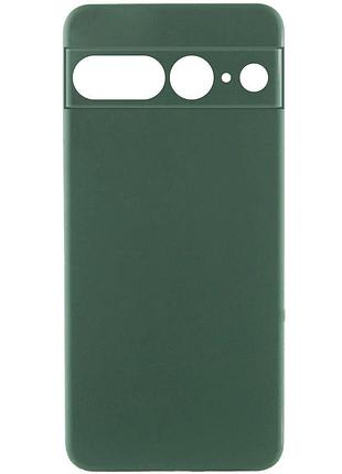 Чехол tpu getman liquid silk full camera для google pixel 7 pro зеленый / dark green