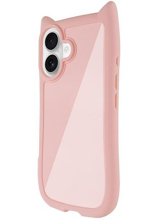 Чехол tpu getman cat with straps для apple iphone 16 plus (6.7") pink