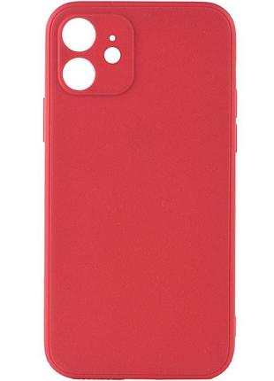 Силиконовый чехол candy full camera для apple iphone 12 (6.1") красный / camellia