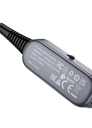 Bluetooth аудио ресивер/трансмиттер borofone bc51 clear way (aux 3.5mm) metal gray 3
