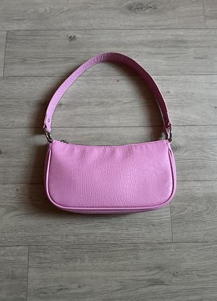 Сумка багет розовая