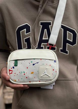 Брендовий месенджер jordan чоловічий/підлітковий білий// стильна сумка через плече класика крос-боді