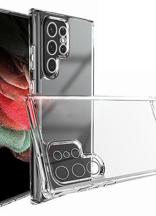 Tpu чехол epic transparent 1,5mm full camera для samsung galaxy s22 ultra бесцветный (прозрачный)