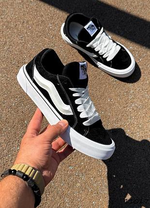 Кросівки чоловічі v чорні + білий, екозамша