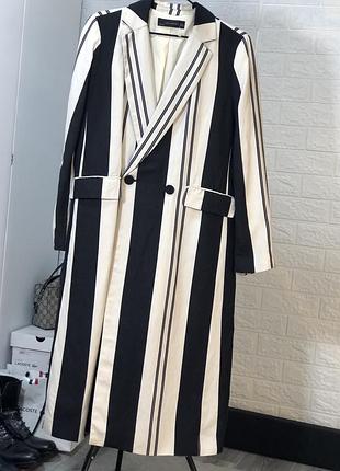 Длинный тренч пиджак кардиган zara лён