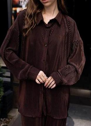 Блуза сорочка батал, великий розмір плісе, 24