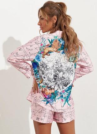 Xs/m шовковий костюм українського бренду mimimi (шорти та сорочка)