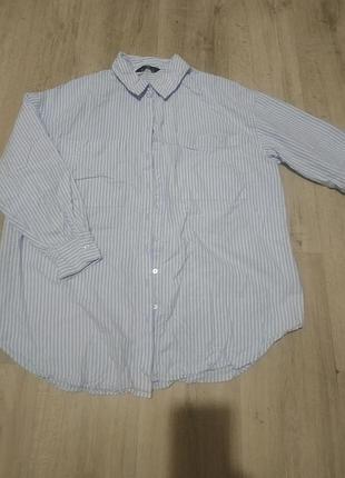 Лляна рубашка сорочка у смужку