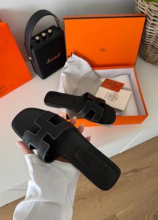 Шкіряні жіночі шльопанці h… oran sandals black чорні