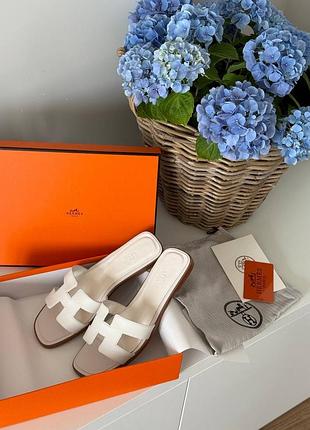 Трендові шкіряні шльопанці люкс oran sandals white