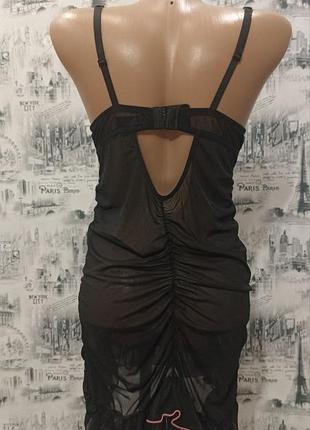 Кружевной пеньюар с чашкой 34d no secret ниглиже ночнушка в сеточку