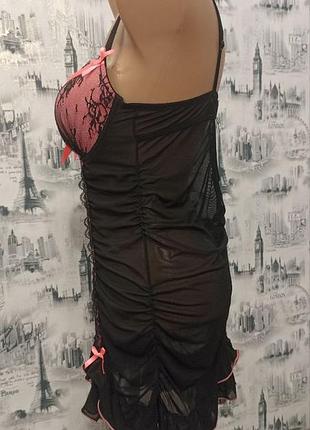 Кружевной пеньюар с чашкой 34d no secret ниглиже ночнушка в сеточку