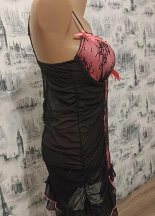 Кружевной пеньюар с чашкой 34d no secret ниглиже ночнушка в сеточку