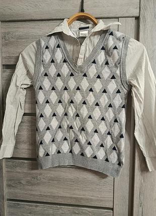 Школьная рубашка-обманка р.158