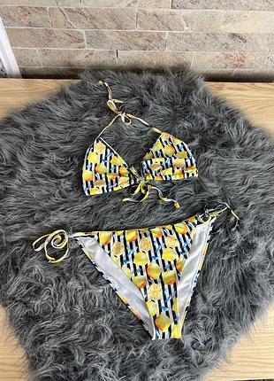 Роздільний купальник в лимончики
