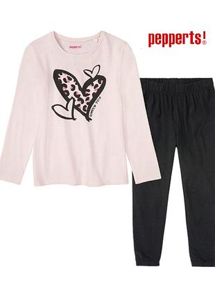 6-8 лет пижама для девочки деми домашняя одежда реглан лонгслив штаны трикотаж домашние пижамные