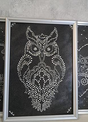 Картины из страз в раме набор 7 шт