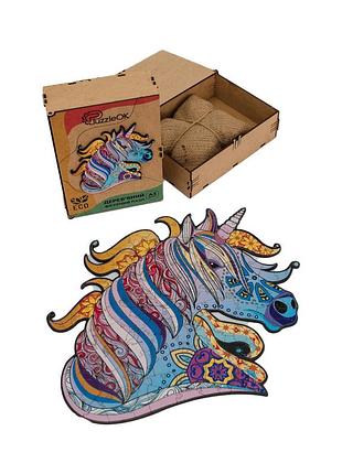 Фигурный деревянный пазл a3 "сказочный единорог" puza3-03106, 148 деталей