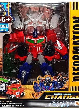 Дитячий трансформер-машинка optimus prime 611-31(red)