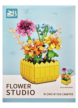 Детский конструктор "цветы rose multiflora" flower studio 9112a 549 деталей