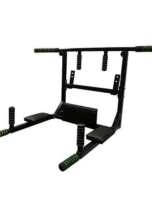 Турник-брусья настенный iron 4 в 1 с мягкими ручками черный ne-tr-4b