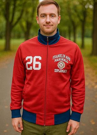 Красива олімпійка червоного кольору franklin and marshall diplomats made in italy