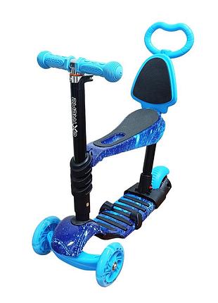 Детский самокат 4-х колесный 5 в 1 sc20482(blue-1) колеса со светом