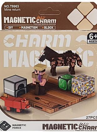 Дитячий магнітний конструктор minecraft 9963, 27 деталей