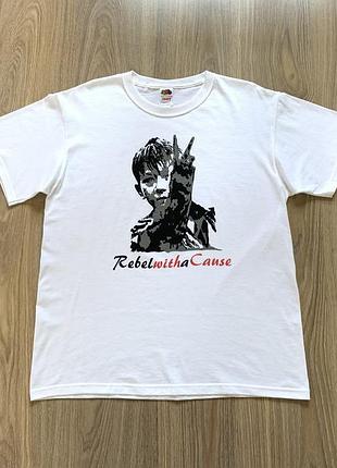 Мужская хлопковая футболка с принтом rebel with a cause