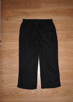 Широкі лляні штани на резинці marks spenser