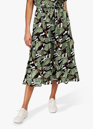 Яркая натуральная ярусная миди юбка No612/57