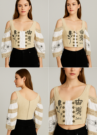 Винтажная баварская блуза skandal münchner trachten ( винтажная текучесть)