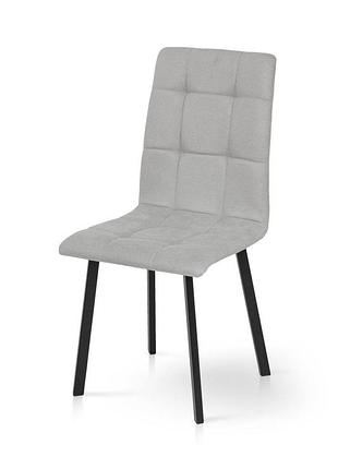 Стілець трініті, метал чорний/ тканина світ-сіра--