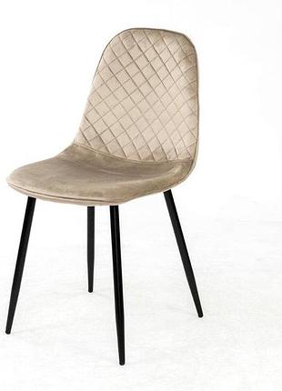 Стілець марс чорний/велюр мокрий пісок