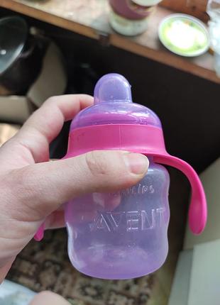 Поїльник пляшечка дитяча авент філіпс з м'яким носиком