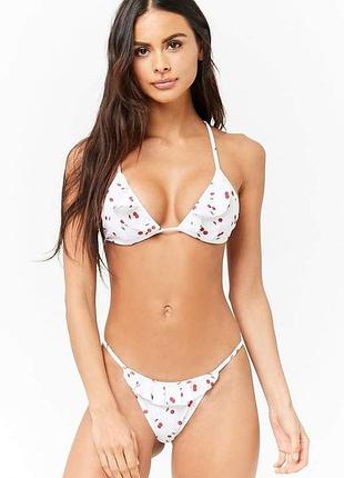 Лиф шторки,верх от купальника бандо с вишняками forever 21