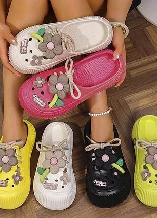 Мюли сабо женские кроксы crocs на платформе жіночі мюлі шльопи на платформі на платформе шлёпки резиновые