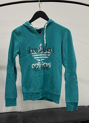 Толстовка бірюзова three strikes one love adidas
