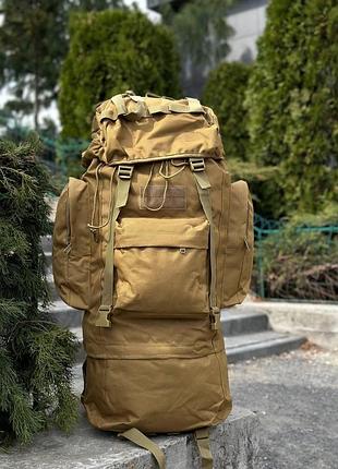 Рюкзак койот тактичний каркасний 80л coyote алюмінієва рама