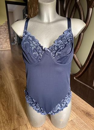 Шикарний, темно синій, боді, з ажуром, від дорогого бренду: c&a yessica