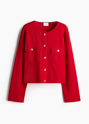 Кардиган красный свободного кроя h&m - м