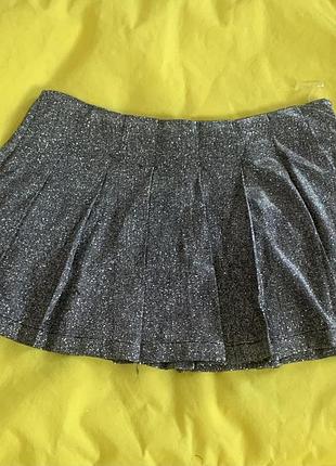 Блискуча міні-спідниця boohoo сіра