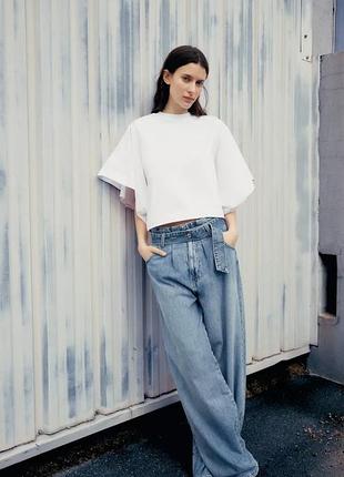 Стильна бавовняна футболка з рукавом «кажан»